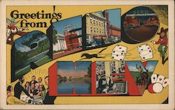 Greetings from Reno Nevada Postcard Postcard Postcard