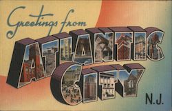 Greetings from Atlantic City Postcard