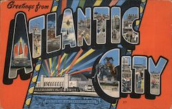 Greetings from Atlantic City New Jersey Postcard Postcard Postcard