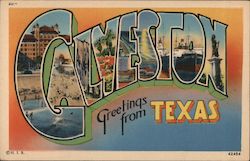 Greetings from Calveston Galveston, TX Postcard Postcard Postcard