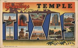 Greetings from Temple Texas Postcard Postcard Postcard