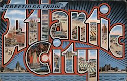 Greetings from Atlantic City Postcard