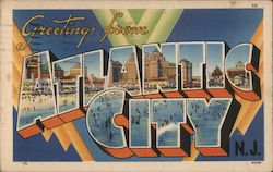 Greetings from Atlantic City New Jersey Postcard Postcard Postcard