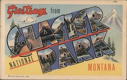 Greetings from Glacier National Park Montana Postcard Postcard Postcard