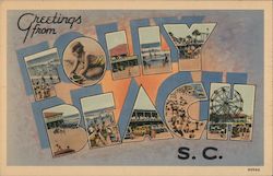 Greetings from Folly Beach South Carolina Postcard Postcard Postcard