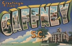 Greetings from Gaffney South Carolina Postcard Postcard Postcard