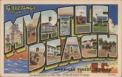 Greetings from Myrtle Beach South Carolina Postcard Postcard Postcard