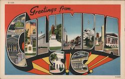 Greetings from Columbia South Carolina Postcard Postcard Postcard