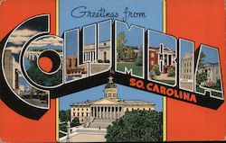 Greetings from Columbia South Carolina Postcard Postcard Postcard