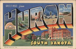 Greetings from Huron South Dakota Postcard Postcard Postcard