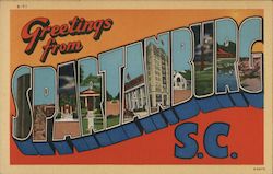 Greetings from Spartanburg Postcard