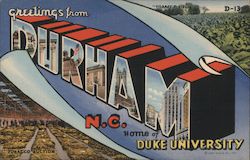 Greetings from Durham North Carolina Postcard Postcard Postcard