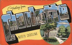 Greetings from Charlotte North Carolina Postcard Postcard Postcard