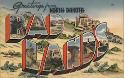 Greetings from Bad-Lands Postcard