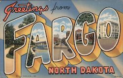 Greetings from Fargo North Dakota Postcard Postcard Postcard