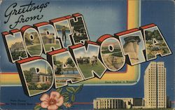 Greetings from North Dakota Postcard