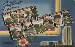 Greetings from North Dakota Postcard