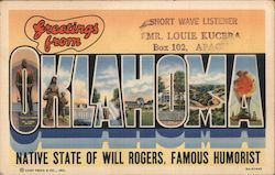 Greetings from Oklahoma Postcard