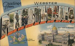 Greetings from Webster Pennsylvania Postcard Postcard Postcard