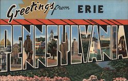 Greetings from Erie Postcard