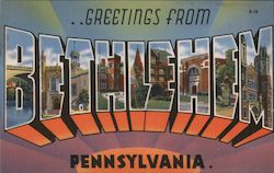 Greetings from Bethlehem Pennsylvania Postcard Postcard Postcard