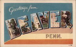 Greetings from Beaver Pennsylvania Postcard Postcard Postcard