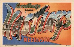 Greetings from Hastings Nebraska Postcard Postcard Postcard