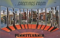 Greetings from Bethlehem Pennsylvania Postcard Postcard Postcard