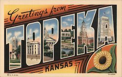 Greetings from Topeka Kansas Postcard Postcard Postcard