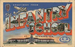 Greetings from Fort Benning Infantry School Postcard