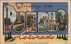 Greetings from Pueblo Colorado Postcard Postcard Postcard