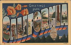 Greetings from California Postcard