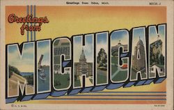 Greetings from Michigan Postcard