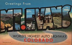 Greetings from Mt. Evans Colorado Postcard Postcard Postcard