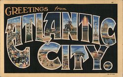 Greetings from Atlantic City New Jersey Postcard Postcard Postcard