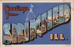 Greetings from Springfield Illinois Postcard Postcard Postcard