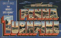 Greetings from Penna Turnpike Pennsylvania Postcard Postcard Postcard