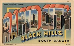 Greetings from Rapid City Black Hills Postcard