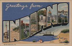 Greetings from Indiana Postcard