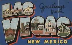 Greetings from Las Vegas New Mexico Postcard Postcard Postcard