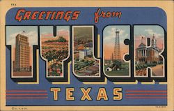 Greetings from Tyler Texas Postcard Postcard Postcard