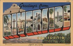 Greetings from Riverside California Postcard Postcard Postcard