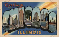 Greetings from Chicago Illinois Postcard Postcard Postcard