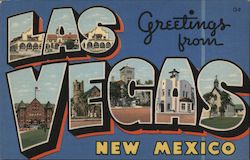 Greetings from Las Vegas New Mexico Postcard Postcard Postcard