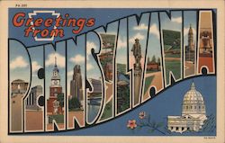 Greetings from Pennsylvania Postcard Postcard Postcard