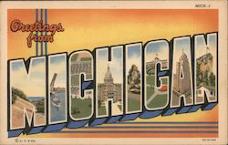 Greetings from Michigan Postcard