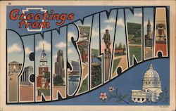 Greetings from Pennsylvania Postcard Postcard Postcard