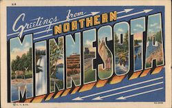 Greetings from Northern Minnesota Postcard Postcard Postcard