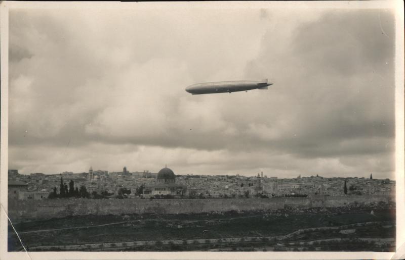 Graf Zeppelin over Jerusalem Israel Middle East