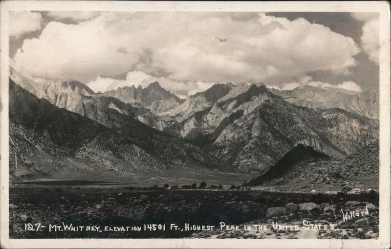 Mt. Whitney Elevation 14501 Ft Highest Peak in the United States Mount Whitney California